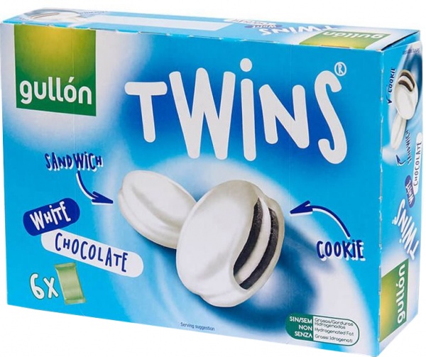 Печенье Gullon Twins сэндвич в белом шоколаде 252 г 