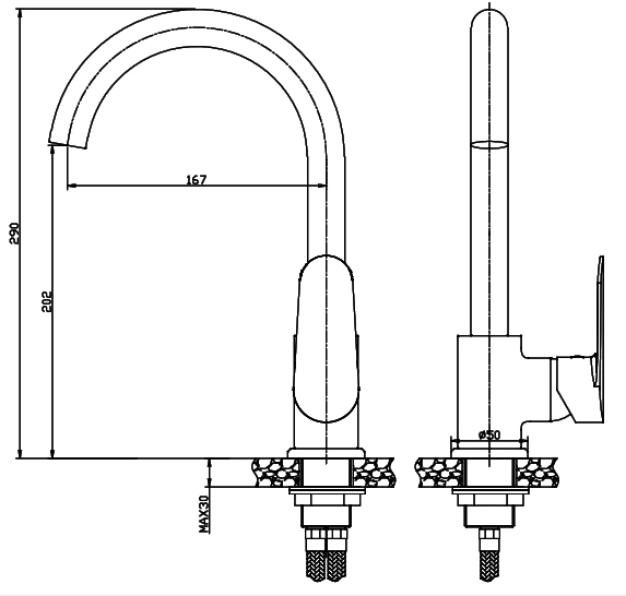 Смеситель для кухни Invena Esla BZ-94-001