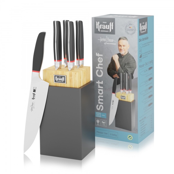 Набір ножів на підставці 5 предметів Smart Сhef 29-305-048 Krauff