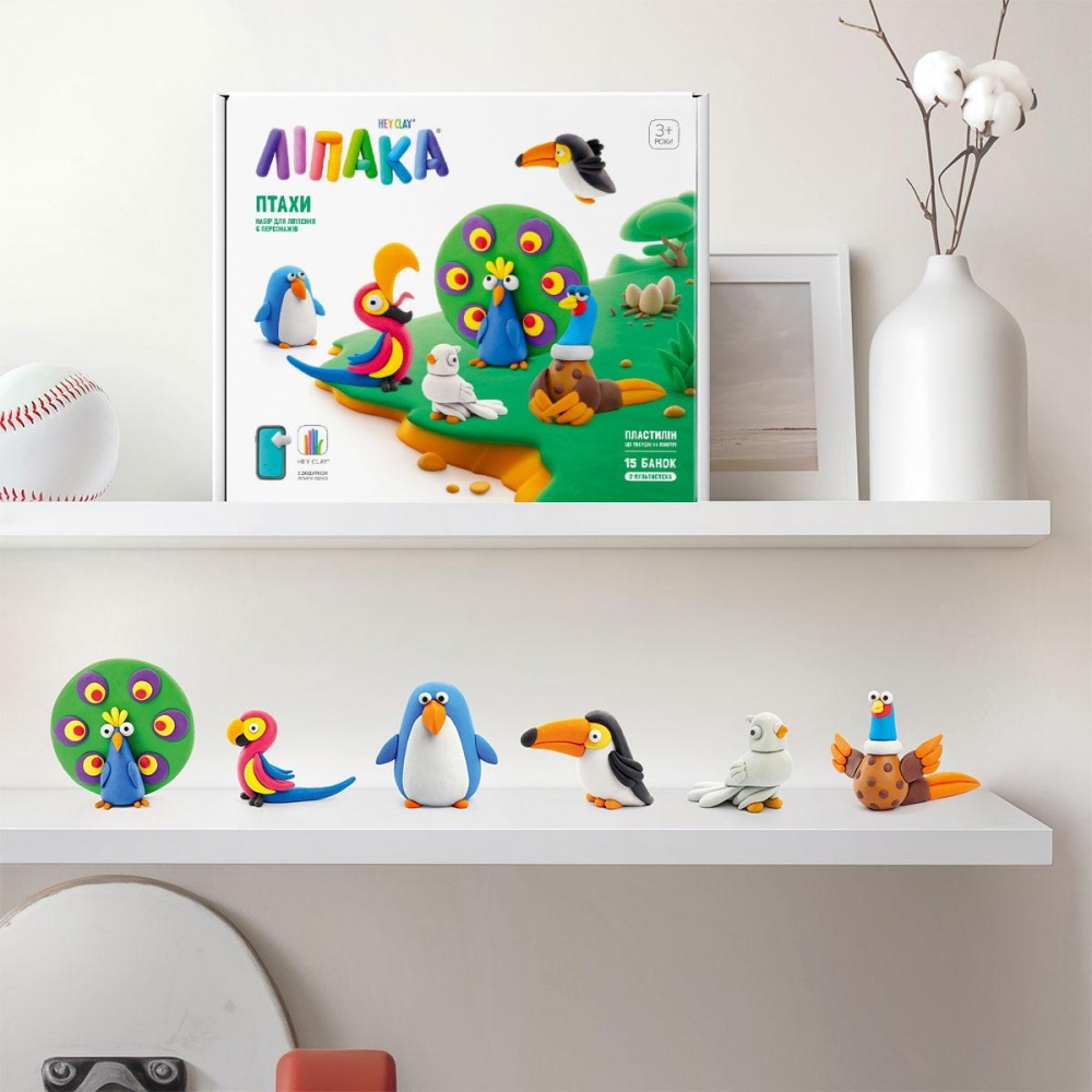 Набір пластиліну Lipaka самостійно твердіє Птахи 15013-UA01