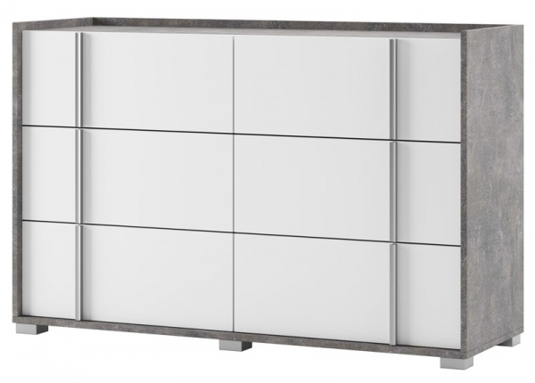 Комод Світ Меблів 3Ш+3Ш Алекса индастриал/белый 