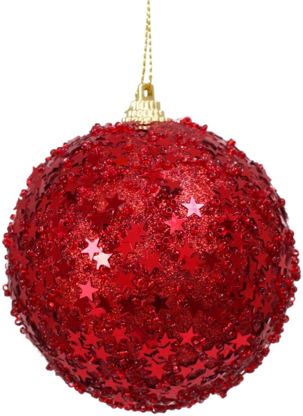 Елочная игрушка в форме шара красная стеклянная 8 см 8 мм красный ABJ404020