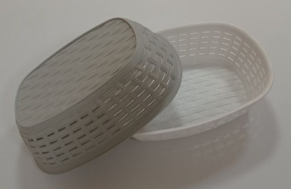 Кошик плетений 25,5x18,5x7,5 см сірий Plastic's Craft