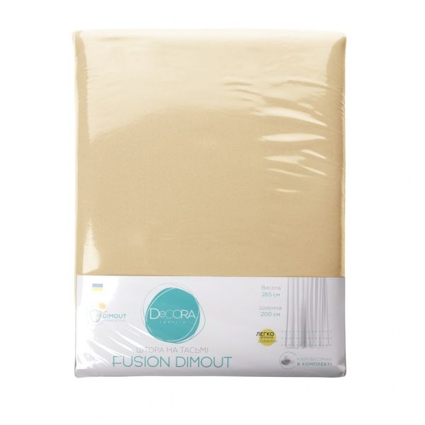 Штора Fusion Dimout 200х265 бежевый Decora textile