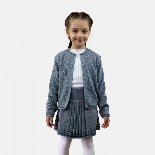 Кофта для девочки ART KNIT Герда серый меланж р.116-122 светло-серый меланж 