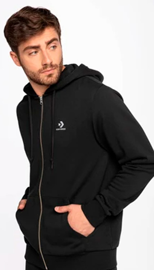 Джемпер Converse Embroidered Star Chevron Full Zip Hoodie BB 10019922-A01 р. S черный