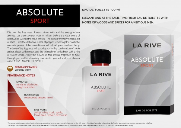 Парфюмированная вода La Rive La Rive Absolute sport 100 мл