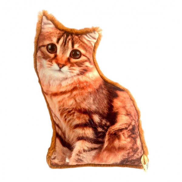 Декоративний виріб Подушка-обіймашка Киця 23x43 см коричневий Анна 