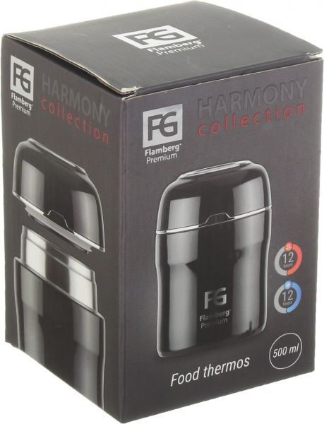 Термос для їжі Harmony Black 500 мл Flamberg Premium