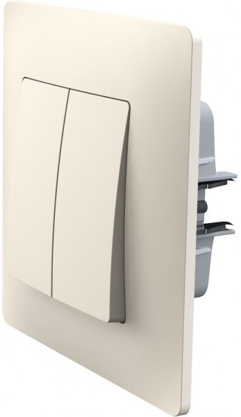 Вимикач двоклавішний Plank Electrotechnic Classic/Nordic без підсвітки 10 А 250В слонова кістка PLK0121131