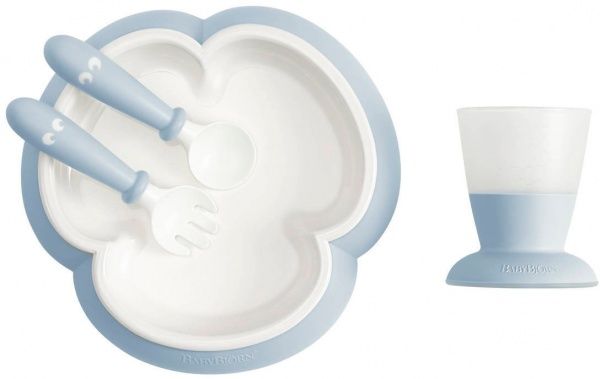 Набір посуду BabyBjorn Baby Feeding Set Powder Blue Блакитний