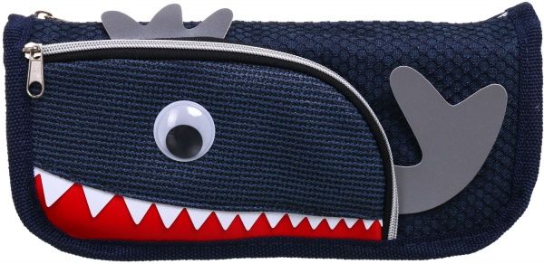 Пенал школьный на молнии Золотая рыбка темно-синий