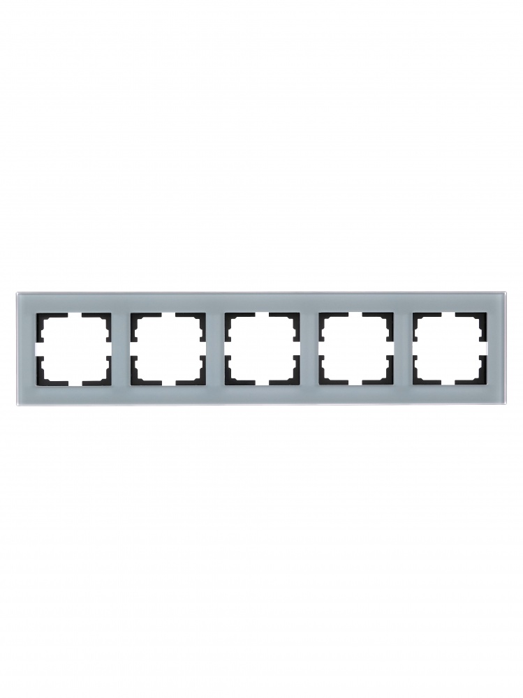 Рамка пятиместная Lezard Vesna горизонтальная матовый серо-голубой 742-M7080-150