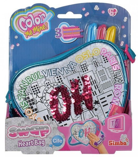 Сумка-розмальовка Simba Color me mine Oh у формі серця з 3 маркерами 6374263