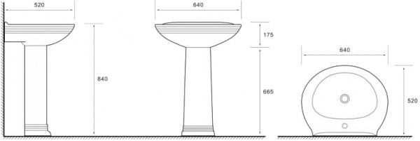 Умивальник VOLLE Barco 13-88-602 з п'єдесталом