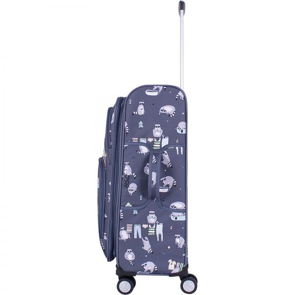 Чемодан Bagland Леон 70 л серый с рисунком 220 (0037966244) 