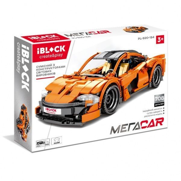 Автоконструктор Iblock Мегаcar, 708 деталей PL-920-154