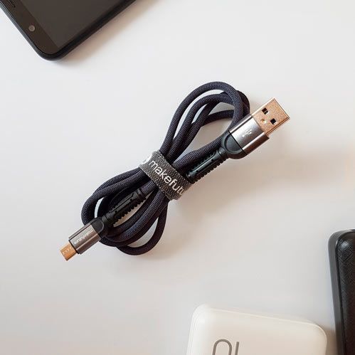 Кабель MakeFuture MicroUSB 2.4 A Denim Grey 1 м сірий (MCB-MD2GR) 