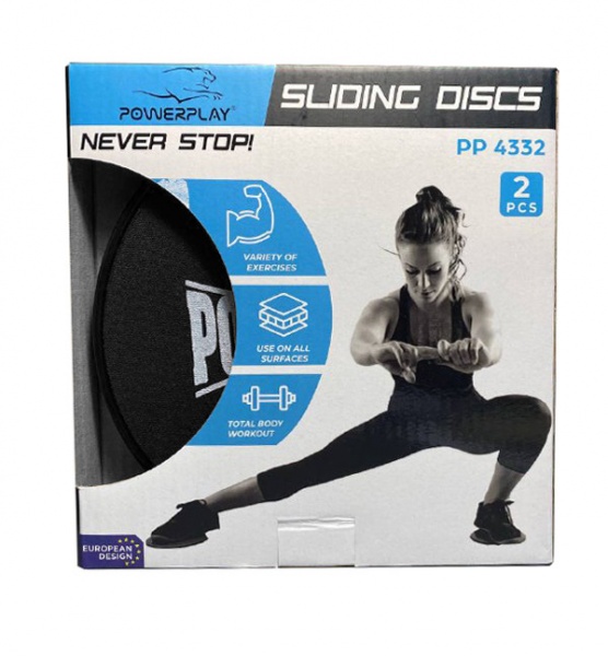 Фітнес-диск для глайдингу PowerPlay 4332 чорний 2 шт. 