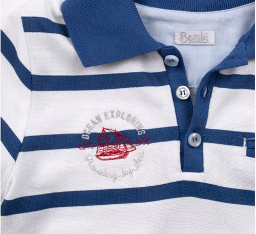 Футболка для мальчиков Bembi ФБ730 р.92 белый с синим 24730015937.811 