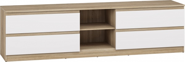 Тумба под ТВ Грейд Эстер 4ш 2000х540х442 мм белый / дуб сонома 