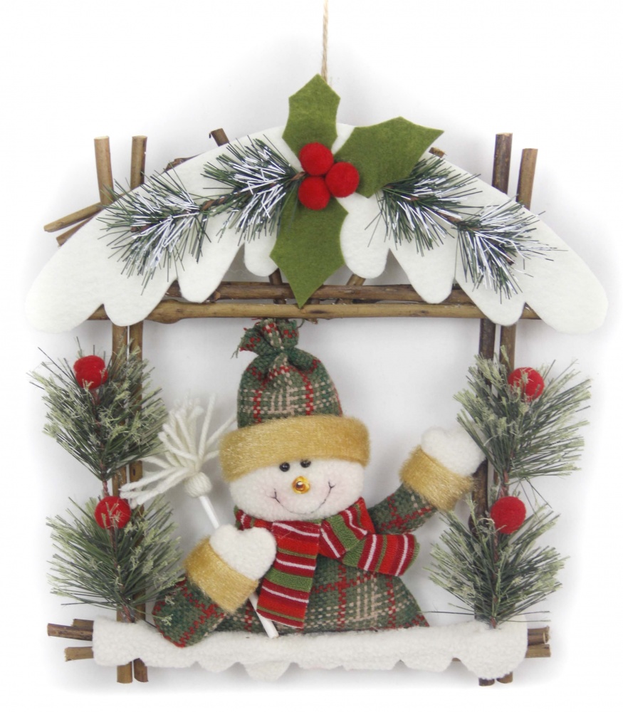 Декорация новогодняя персонажи в окошке 25 см 2 ассортимент (NC18-713/2A.3A)