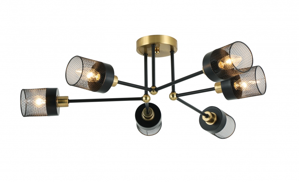 Люстра Sensio Ruan 6x40 Вт E14 черный с золотистым LS-74690/6B-E1440W