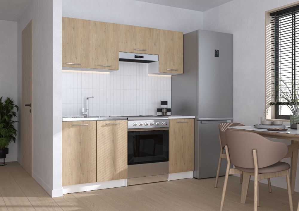 Кухня Грейд Дуб сонома NEW ДСП 1,8мдуб кремона торро/белый