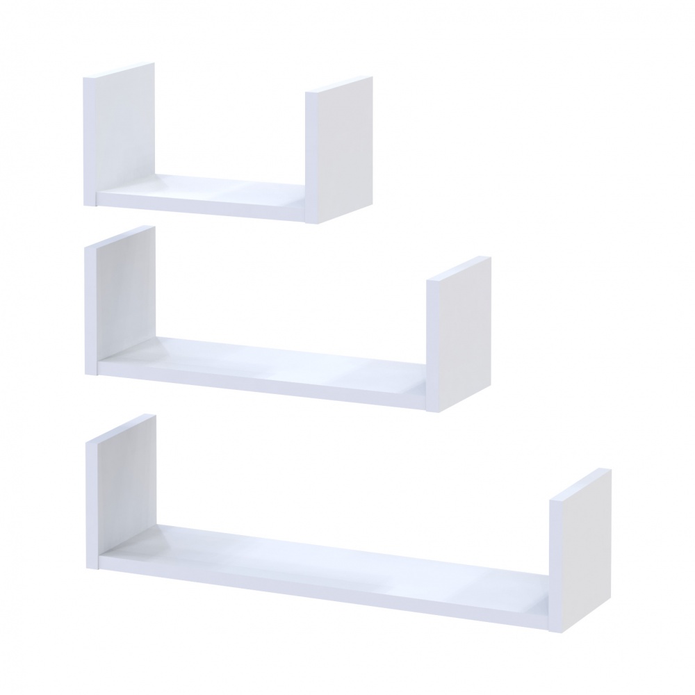 Набір полиць Doros Філ 3 шт. 600x150x150 мм білий аляска