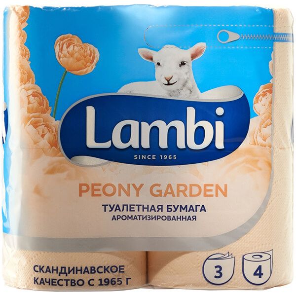 Бумага туалетная Metsa Tissue Lambi Peony Garden 4 шт