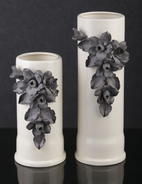 Ваза керамическая белая Грей 32 см