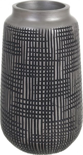 Ваза полирезиновая серая Дарк 18.5х18.5х31 см