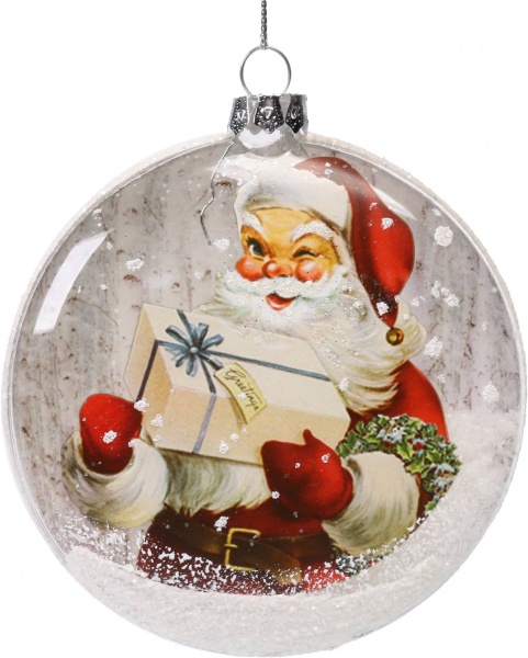 Елочная игрушка Медальон Дед Мороз в ассортименте 