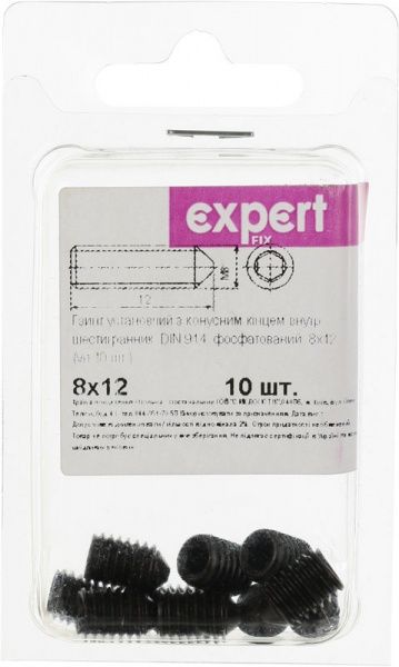 Винт метрический БП DIN914 8x12 мм 10 шт Expert Fix
