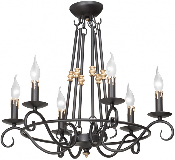 Люстра подвесная Vitaluce 6xE14 черный V1039/6 