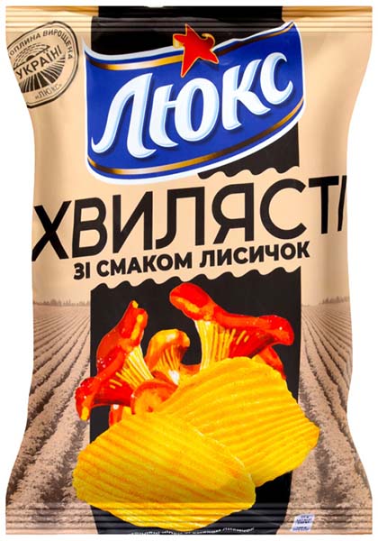 Чипсы Люкс со вкусом лисичек Волнистые м/у 125г
