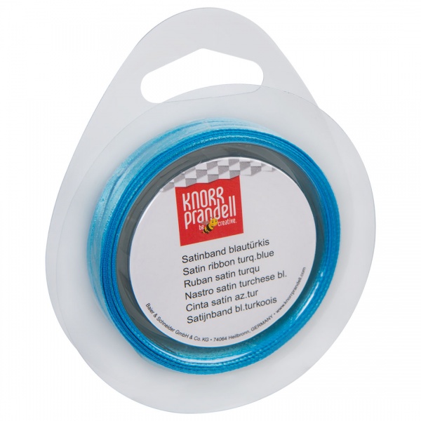 Стрічка декоративна Knorr Prandell Стрічка сатинова ribbon 3mm 10m turq.blue 0,3 см 10 м блакитний 