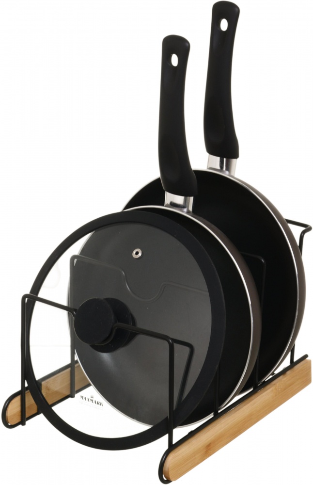 Подставка Flamberg Premium Woody для крышек и сковородок 30,5х20,5х20,3 см черный S-EK02804MB