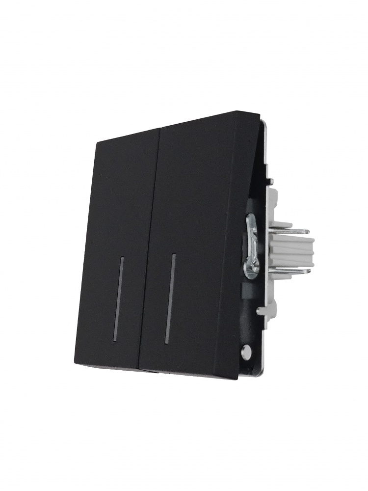 Механізм вимикача двоклавішний HausMark Juna з підсвіткою чорний матовий 7041-1788U2-112QC