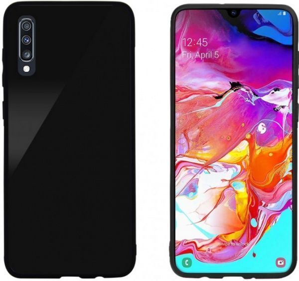 Чохол захисний Intaleo (Real Glass) для Samsung A70 black поліуретановий — фото 1
