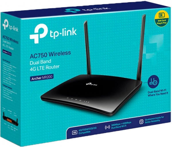 Wi-Fi-роутер TP-Link Archer TL-MR200 AC750 