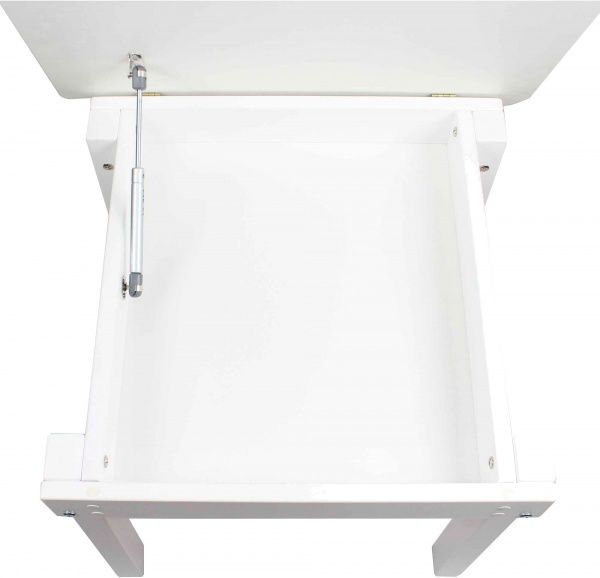 Столик Yuliana Woody 60 х 60 білий з пеналом рожева стільниця 12013301