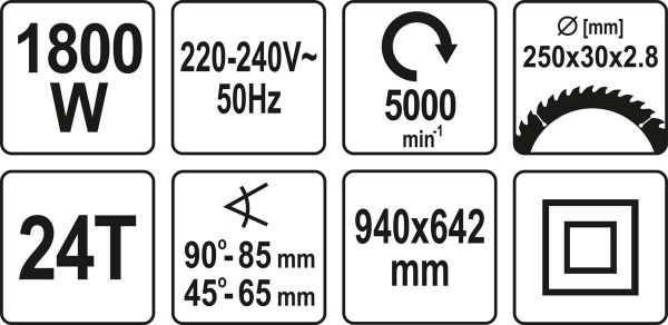 Пила циркулярная YATO YT-82165
