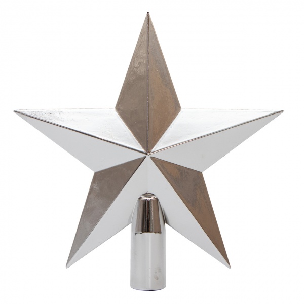 Верхівка для ялинки 20 см 891657 глянцева срібло 