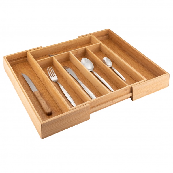 Лоток для столовых приборов 31-48,5x5,5x37 см бамбук 116668 Axentia