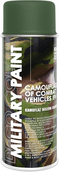 Краска аэрозольная камуфляжная матовая Ral6003 оливково-зеленая DecoColor 400 мл