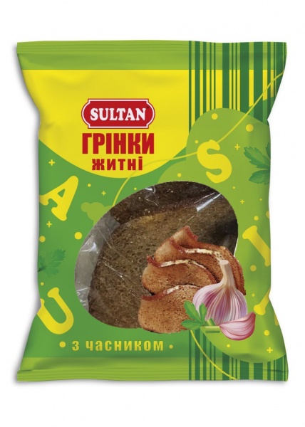 Грінки SULTAN житні з часником 80 г.