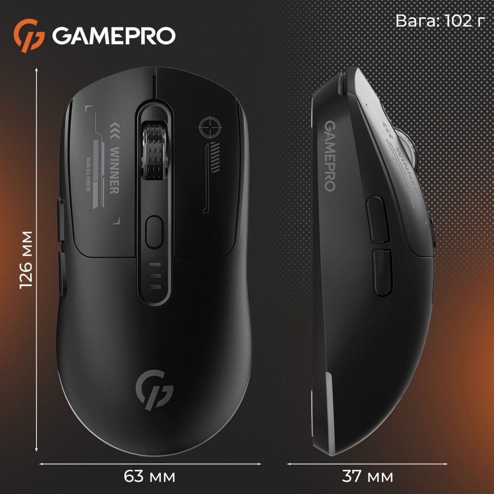 Мышка беспроводная GamePro Genesis Winner black (GM079B)