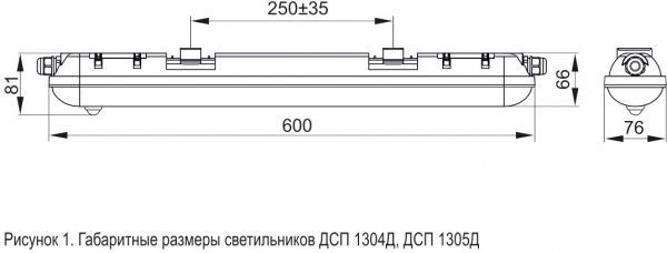 Світильник лінійний IEK ДСП 1305Д з датчиком руху LED 18 Вт 6500 К холодний 