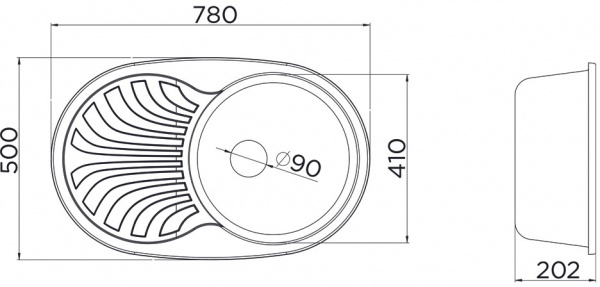Мойка для кухни Metalac Х granit-VENERA PLUS черная 